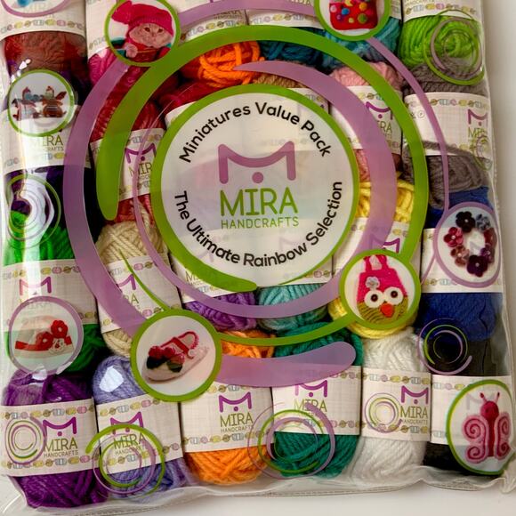 Mira Handcrafts 100% Acrylic Yarn Bundle 24 PC Set For Mini Crafts New - Picture 4 of 7